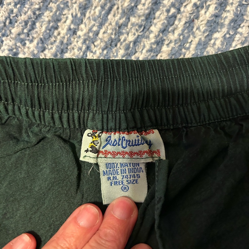 Adiva Green Smocked Tiered Maxi Skirt - Picture 3 of 3